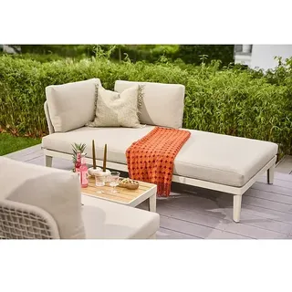 Sunfun Solo Rope Lounge-Ottomane  (B x T: 194 x 114,5 cm, Metall, Light-Greige)