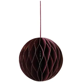 coopz Papier Weihnachtsschmuck Kugel Weihnachtskugel Anhänger 11 cm Christbaum, Farbe:Bordeaux