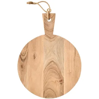 IB Laursen Schneidebrett mit Juteseil rund mit Griff Akazienholz, 37 x 28 x 1.5 cm