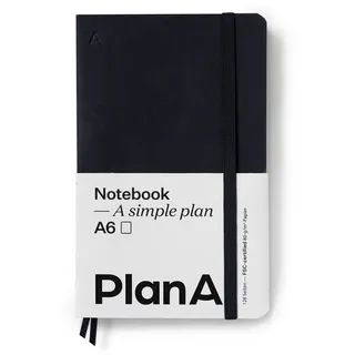 Thalia Notizbuch A6 Blanko Schwarz