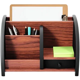 Schreibtisch Organizer Box, Organizer Box aus Holz für den Schreibtisch, Aufbewahrungsbox mit Schubladen, mit Fünf Fächern, Geeignet für Arbeitszimmer, Büros, Schulen, Ateliers und Ähnliche Umgebungen