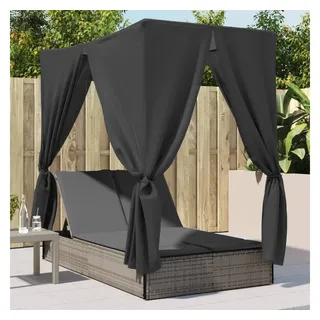 vidaXL Sonnenliege Doppelliege 200 x 59 x 27 cm Grau