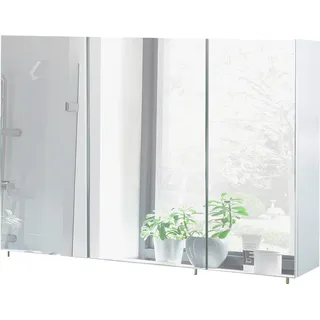 Spiegelschrank SCHILDMEYER "Basic" Schränke Gr. B/H/T: 120 cm x 70,7 cm x 16 cm, 3 St., weiß (weiß glanz) Bad-Spiegelschränke Breite 120 cm, 3-türig, Glaseinlegeböden, Made in Germany
