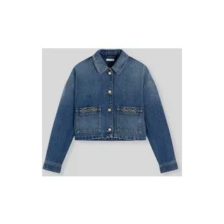 Regular Fit Jeansjacke aus reiner Baumwolle, Bleu Melange, S
