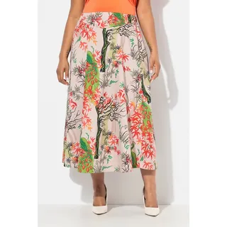 Ulla Popken Midirock Damen Floral Orange 50/52