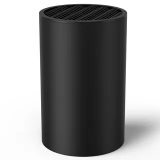 Universaler Messerblock Ohne Messer Schwarz, Leer für Küche, Rund für Messeraufbewahrung, Unbestückt für 4-6 Messer Aller Art, 18 x 11 x 11 cm