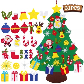 Amy too Künstlicher Weihnachtsbaum Kinder Weihnachtsbaum, Filz, viele bunte Anhänger bunt|grün