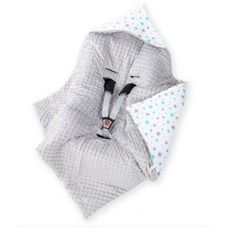 Einschlagdecke »(Made in EU) Baby Babydecke, Fußsack, Kuscheldecke mit Kapuze, universal für Babyschale; Autositz; Buggy; Kinderwagen, ca. 90x90 cm«, Amilian grau