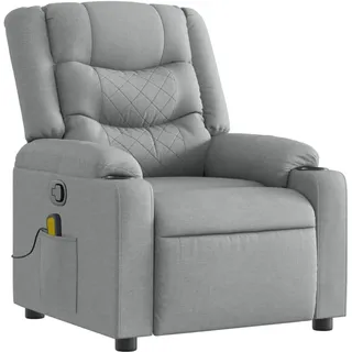 vidaXL Massagesessel Hellgrau Stoff 149,5 x 79 x 0 cm Grau mit Fernbedienung