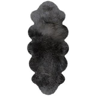 Heitmann-Felle Doppel-Lammfell Fellteppich 62 x 175 cm Grau