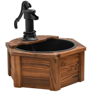 vidaXL Gartenbrunnen mit Pumpe 57x57x53 cm Massivholz Tanne
