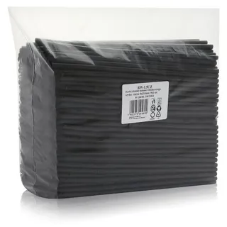 2000 Mehrweg Plastik Trinkhalme / Strohhalme schwarz flexibel 21 cm Ø 5 mm - Schwarz