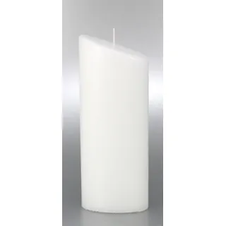 FVLFIL Kerze Oval, Weiss für Hochzeit, Taufe 23x9 cm - 8616 - Kerzenrohling Ellipse zum Basteln, Verzieren und Gestalten. Mit Karton zur Aufbewahrung.