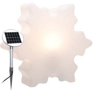 8 seasons design Shining Crystal Solar LED Schneeflocke (Ø 60 cm, weiß) inkl. Solarmodul und LED-Leuchtmittel in warmweiß, Tischlampe, Deko Winter beleuchtet, Stimmungslicht, für innen & außen