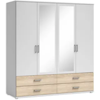 Stella Trading Drehtürenschrank Ivar 180 x 190 x 51 cm Weiß