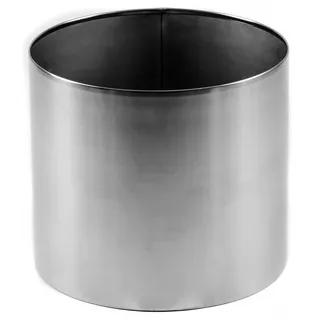 Bella Casa Blumentopf rund Fioriera Tondo 35 * 31 cm Gross Silber Edelstahl Bodenvase Dekovase Blumenvase modern und groß für deko Blumenvase Vase Gefäss