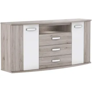 Forte Rondino 61,3 x 81,5 x 169,6 cm Sandeiche / Weiß Hochglanz