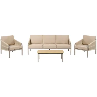 Beliani Lounge Set 5-Sitzer Aluminium beige