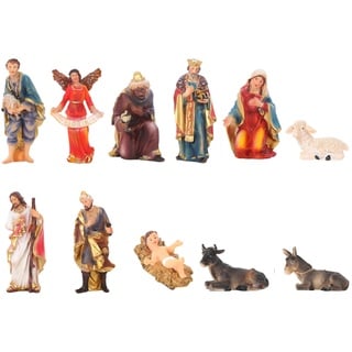 Baoblaze 11 x Krippenfiguren, Jesus-Krippe, Weihnachtsschmuck, Dekorationen, Kunst, buntes Krippen-Set, Ornamente für Zuhause