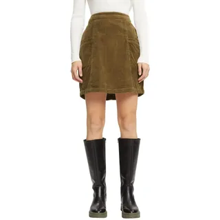 ESPRIT Damen Rock, Westlich, 355/Dark Khaki, 34 - 34