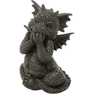 MystiCalls Glücksdrache Lacht Sich ins Fäustchen klein - Garten Figur Drache Gartendrache