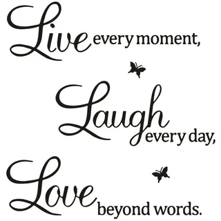 REQAG Wandtattoo Sprüche Glücklich Wandaufkleber Zitate Inspirierende Schwarze Wandsticker Wanddeko für Schlafzimmer Wohnzimmer