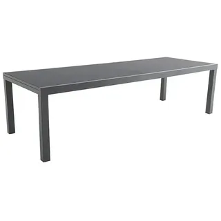 Sunfun Maja Gartentisch  (L x B x H: 280 x 100 x 75 cm, Aluminium, Glas, Rechteckig, Night-Grey, Ausziehbar)