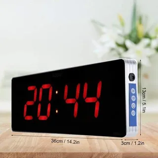 Famanu Digitale Wanduhr LED - Aluminiumrahmen, 1,5 Zoll