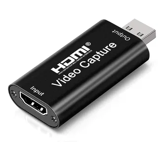 Videoaufnahmekarte Capture Card hdmi USB Adapter, 1080P hdmi Capture Card hdmi Video Capture USB2.0 für Gaming, Streaming TV, Rekorder Live-Streaming Video für Windows Mac OS (hdmi USB)