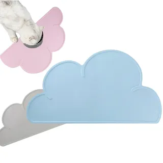 VINPAM-Kreative niedliche Haustier silikon Haustier tischset fütterungsmatte katzennapf hundenapf rutschfeste wasserdichte Matte Haustier essmatte 48 * 27cm,rosa (blau)