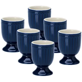Greengate Geschirr-Set Alice Eierbecher dark blue 6,5 cm Set6, Steingut blau