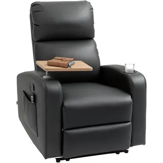 Homcom Relaxsessel Mikrofaser 0 x 0 x 0 cm Schwarz mit Massagefunktion