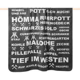 Wohndecke PAD "TYPO RUHRPOTT" Wohndecken Gr. B/L: 150 cm x 200 cm, grau (dark grey) Decken Made in Europe, Kuscheldecke