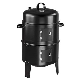 DEMA Holzkohlegrill Oslo, Räuchergrill und Smoker, Stahl, mit Deckel, Grillfläche Ø 37cm