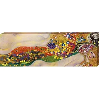 1art1 Gustav Klimt Poster Wasserschlangen II, 1904-1907 Bilder Leinwand-Bild Auf Keilrahmen | XXL-Wandbild Poster Kunstdruck Als Leinwandbild 120x40 cm