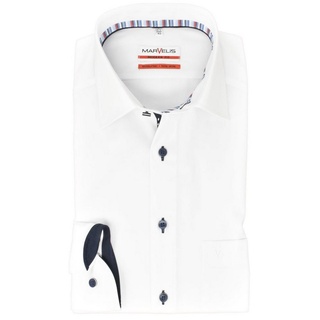 MARVELIS Businesshemd Businesshemd - Modern Fit - ELA - Einfarbig - Weiß weiß 40