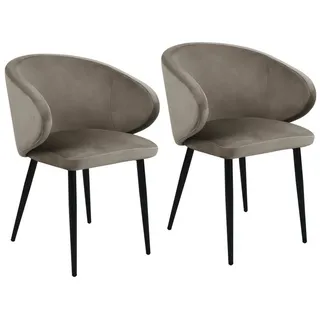Svita Esszimmerstuhl AUDREY Samt Taupe 2er Set