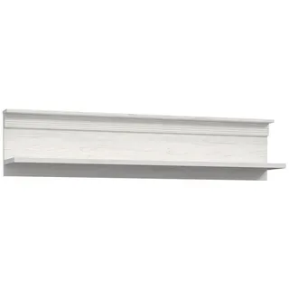 Newroom Wandboard Pinie Weiß 142 cm, Wandboard Pinie Weiß Landhaus Modern Wandregal Bücherregal Wohnzi... weiß