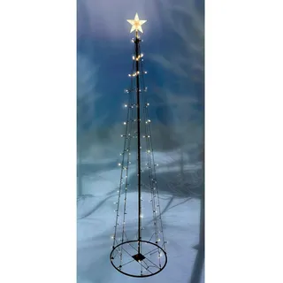 LED Weihnachtsdekoration Metall Weihnachtsbaum Tannenbaum warmweiß 154 LED 240cm