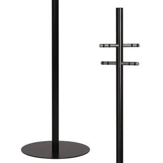 HISKA Garderobenständer Edelstahl Schwarz, Kleiderständer, Garderobe freistehend, stabil, Objekteinrichtung