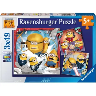 Ravensburger Puzzle 3 x 49 Teile Kinder Puzzle Minions Despicable Me 4 12001061, 49 Puzzleteile