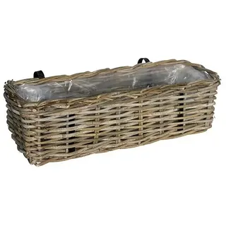 Van der Leeden Balkonkasten  (Max. Außenlänge: 46 cm, Grau, Rattan)