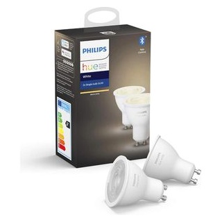 Philips LED-Lampe Hue White Bluetooth GU10, warmweiß, 5,2 Watt (55W), dimmbar, 2 Stück