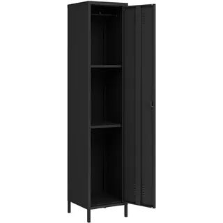 [en.casa] Seinäjoki Kleiderschrank 180 x 38 x 38 cm Schwarz
