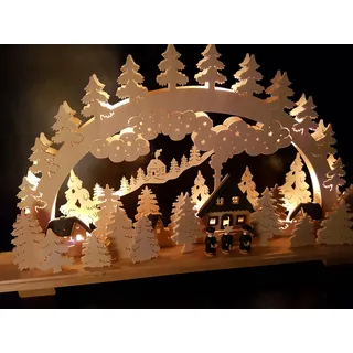 Erzgebirgscher Schwibbogen SB25-1 Maße 60x32cm - LED- hergstellt im Erzgebirge mit viel liebevoller Handarbeit