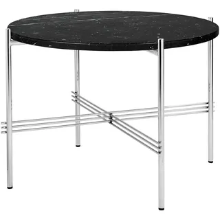 GUBI - TS Couchtisch Ø 55 cm, Stahl poliert / Marmor schwarz