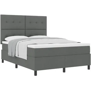 vidaXL Boxspringbett 140 x 200 cm Dunkelgrau