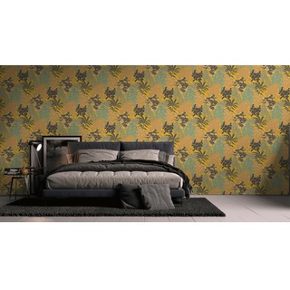 A.S. Création Vliestapete »Zoe Miami«, BxL: 53 x 1005 cm, Floral, strukturiert - gelb