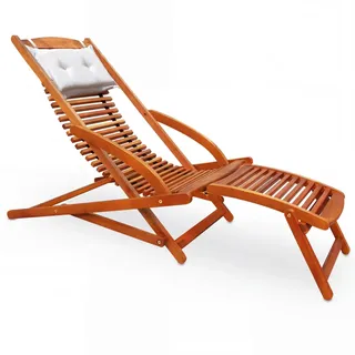CASARIA Gartenliege 152 x 70 x 74 cm braun klappbar