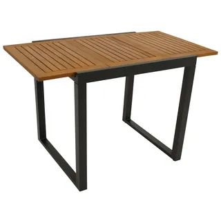 DEGAMO Rivello Gartentisch 80/120 x 70 x 75 cm Grau/Braun
